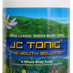 JC Tonic bottle featuring a blend of 18 bidirectional tonic herbs for holistic wellness."