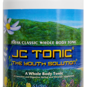 JC Tonic bottle featuring a blend of 18 bidirectional tonic herbs for holistic wellness."